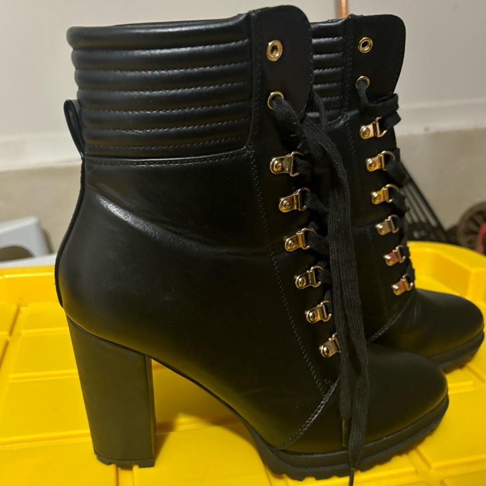 Black Leather Booties